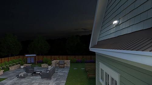 Miniatura 9 de Lithonia Lighting HGX LED 2SH ALO SWW2 120 PE WH M2 HomeGuard - Reflector LED de seguridad para exteriores, salida de luz ajustable, CCT conmutable,