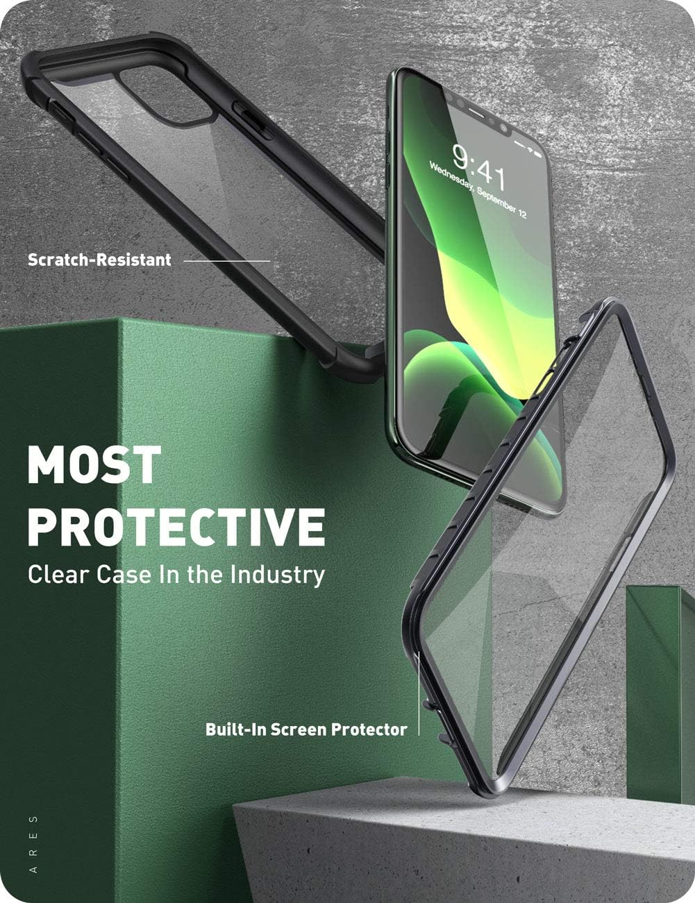 Rеvіеw Dіѕсоunt i-Blason Ares Case for iPhone 11 Pro Max 2019 Release, Dual Layer Rugged Clear Bumper Case with Built-in Screen Protector (Black)