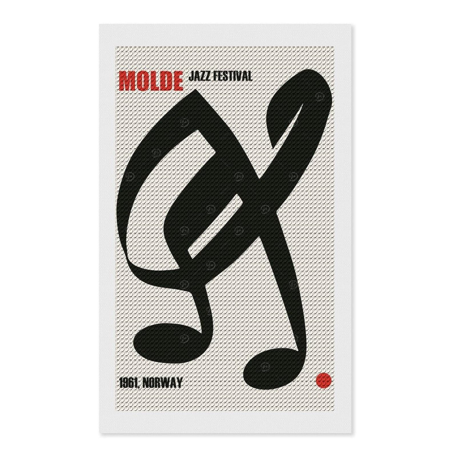 Junmoney Molde Jazz Festival Norway Crystal Diamond Art Kit 12"x20", Modern Decor, Boho Decor, Wall Art Gift, Decorative Artwork, Creative Hobby