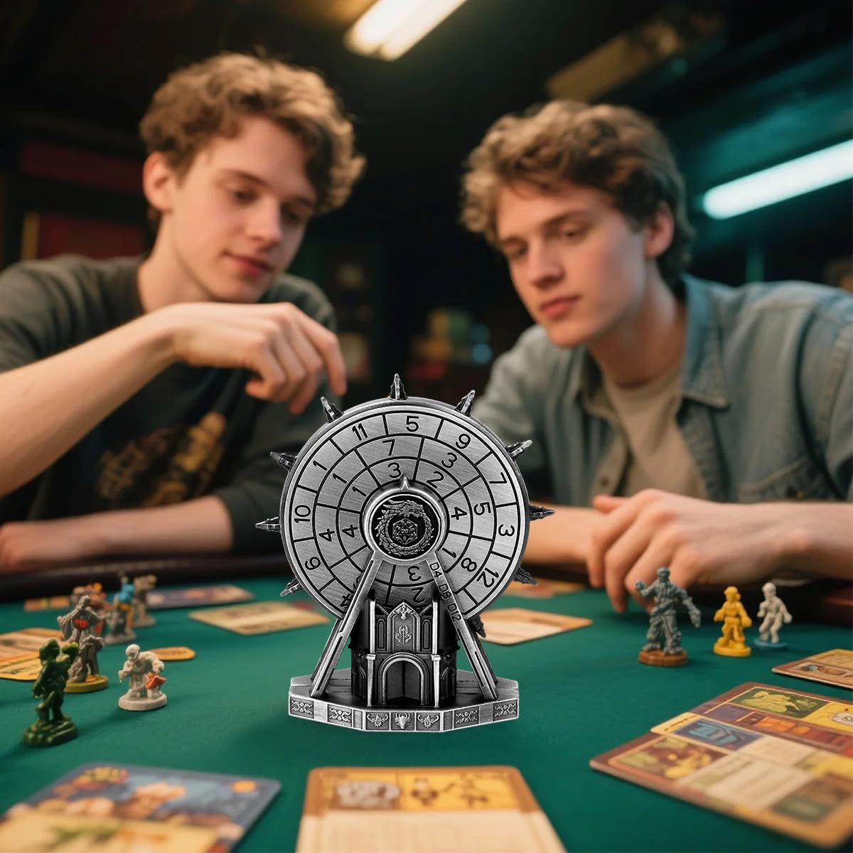 DND Ferris Wheel Dice Spinner, with D20 and Dragon Engravings, Unique Dice Games and Starter Set - Image 3