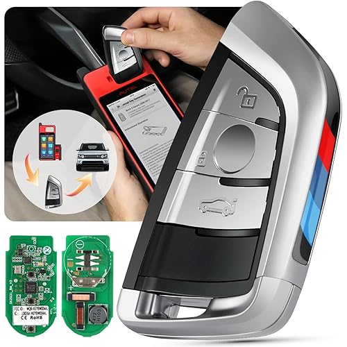 Autel Keyless Entry Remote Key Fob Replacement for BMW, 2025 MaxiIM IKEYBW003AL Programmable Blank Key, 3 Buttons OE-Quality, 130FT Remote, Dual-Band, Work w/Autel Scan Tool KM100 IM508S IM608 PRO II
