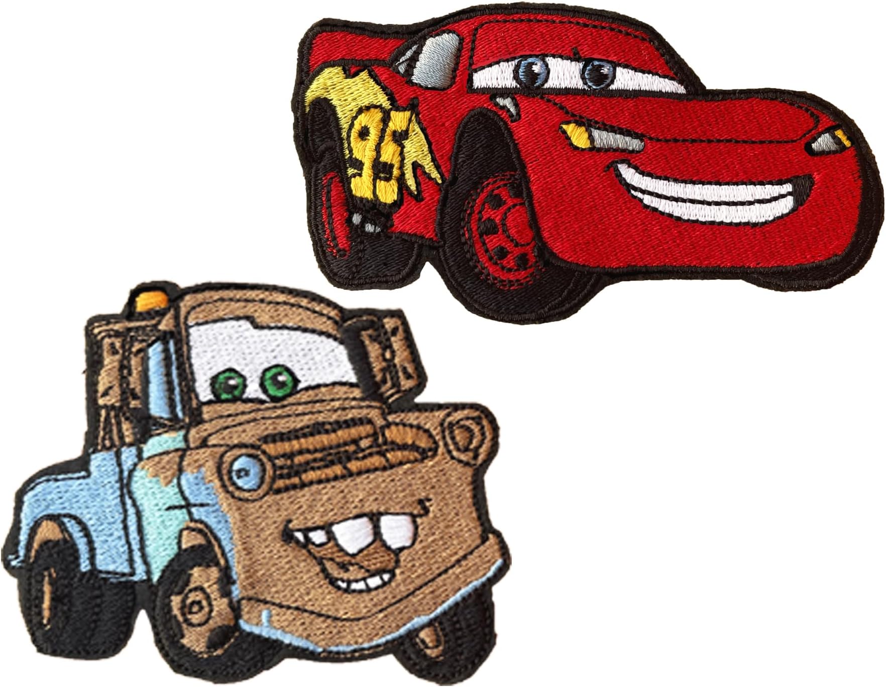 LUXPA - 2pcs Cartoon Cars - Premium Quality Embroidered Iron on Patches - Applique - DIY - Easy Application