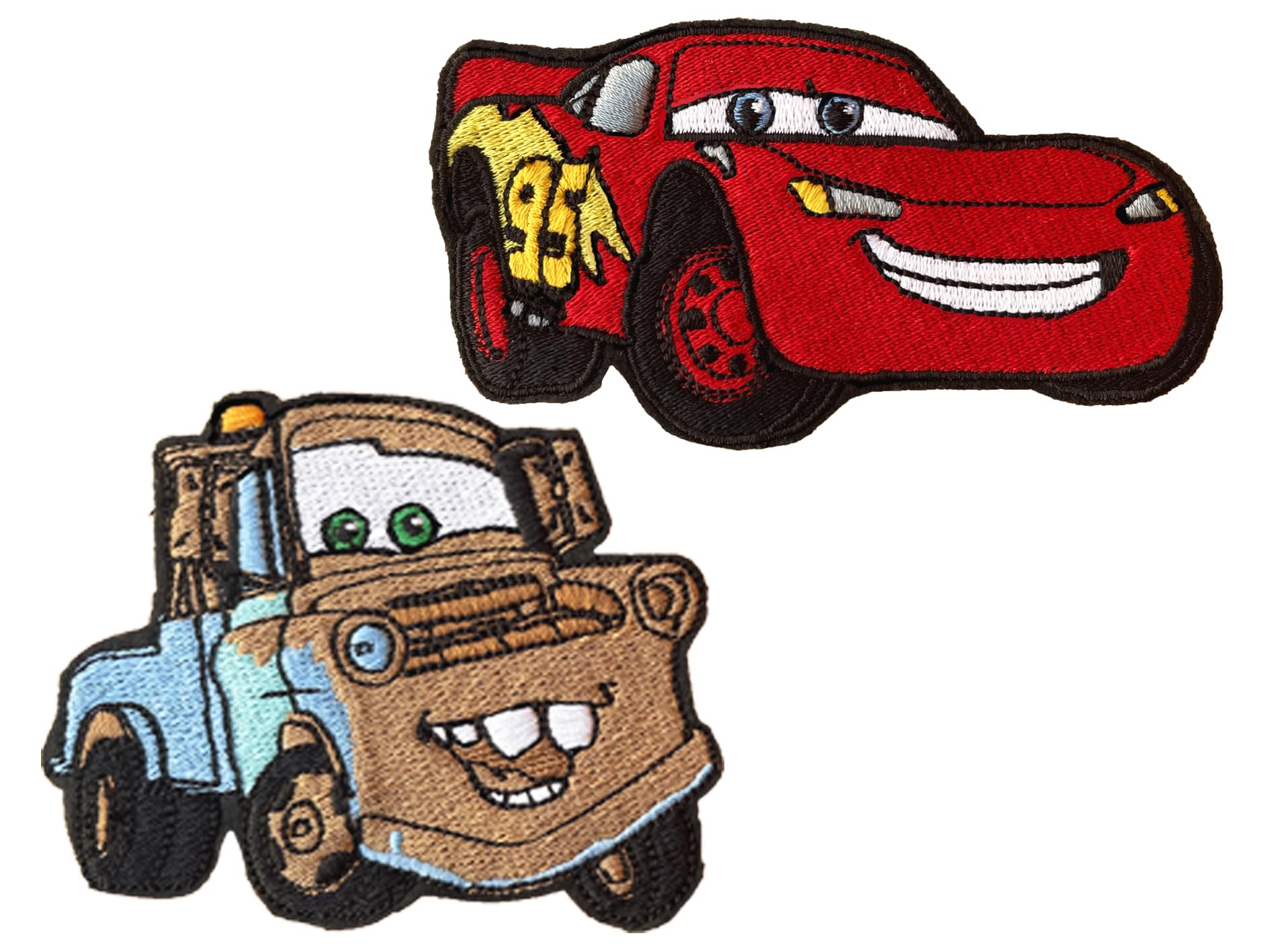 LUXPA - 2pcs Cartoon Cars - Premium Quality Embroidered Iron on Patches - Applique - DIY - Easy Application