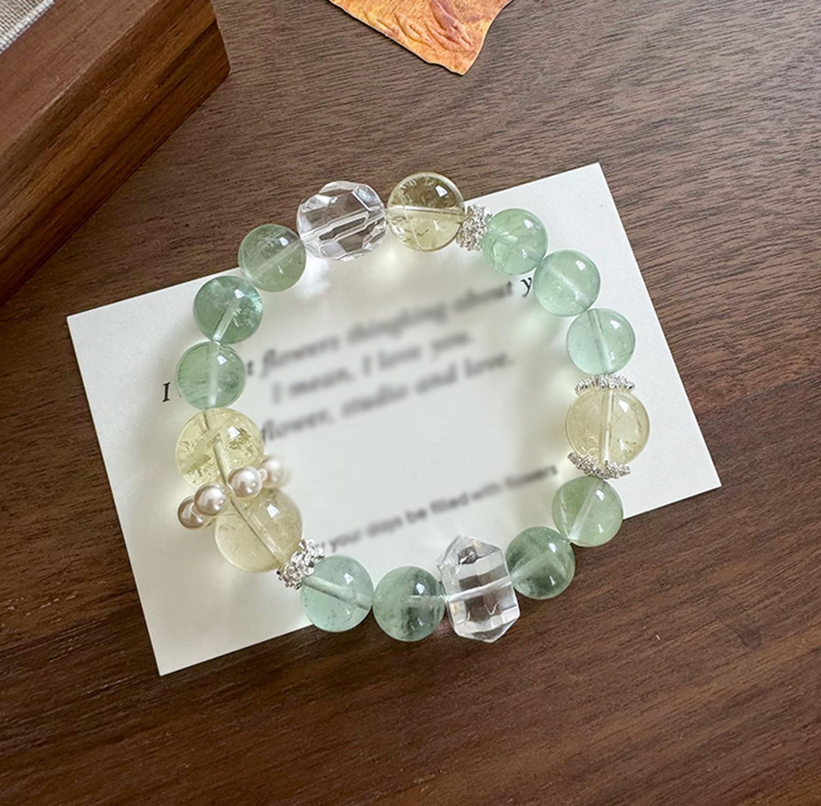 Bracciale di cristallo da donna, gioiello con perline di quarzo naturale