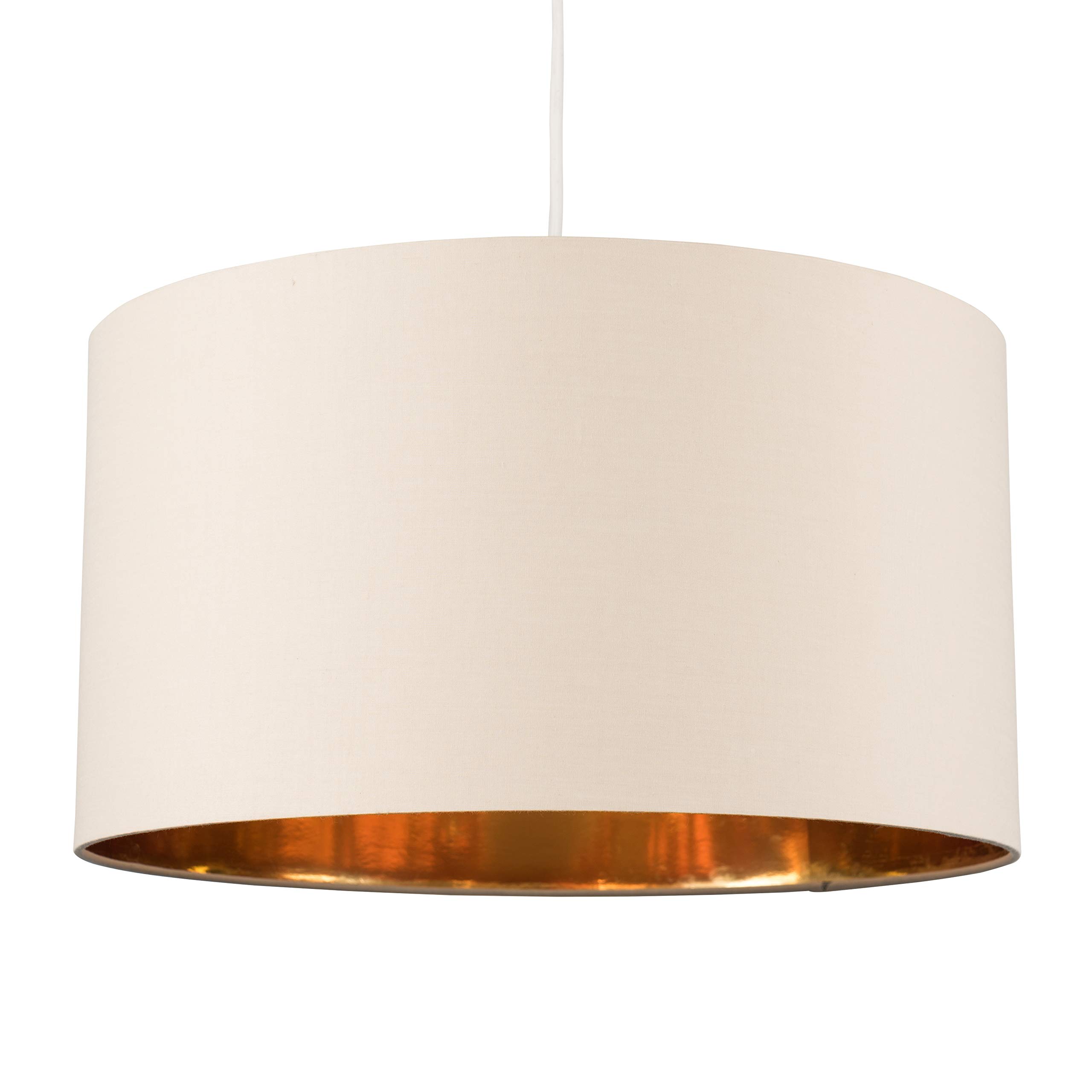 Buy MiniSun Extra Large Modern Beige & Gold Cylinder Ceiling Pendant