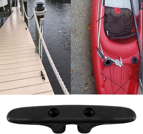 Miniatura 3 de ISURE MARINRE - 4 tacos de nailon negro marino con base abierta de 4-1/2 pulgadas, tacos de nailon resistente para cubierta de lancha y línea de