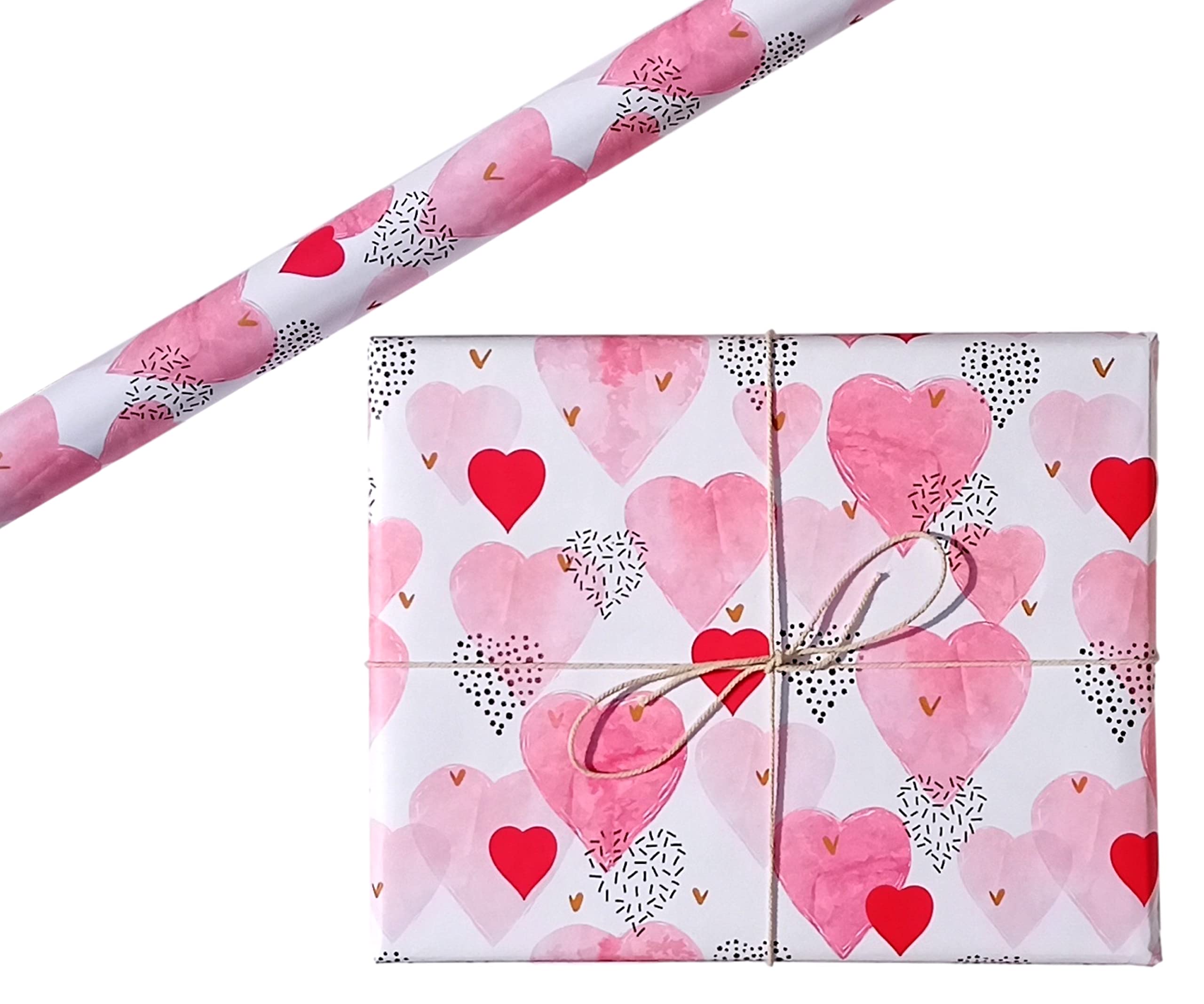 aakar , Pack Of 5, Gift Wrapping Paper Sheet, Gift Paper, Gift Wrap For Birthday (Love Is In The Air),Multicolor