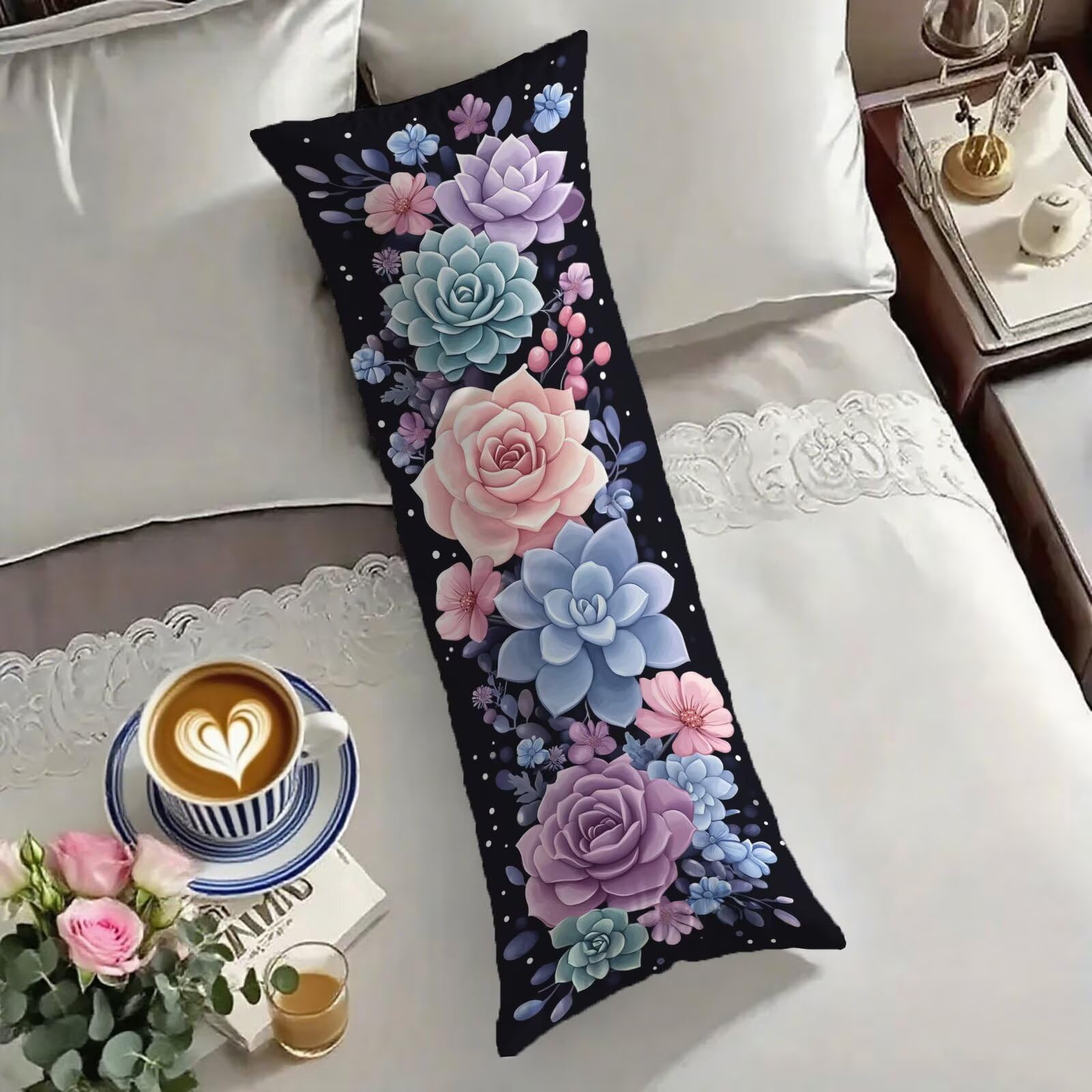 Taies d'oreillers double face impression resistant velour rose violet 140