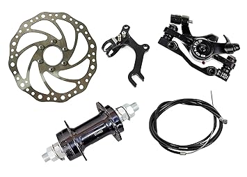 UDee Complete Set for Metal Bicycle Front Disk Break (Black) -5Pcs