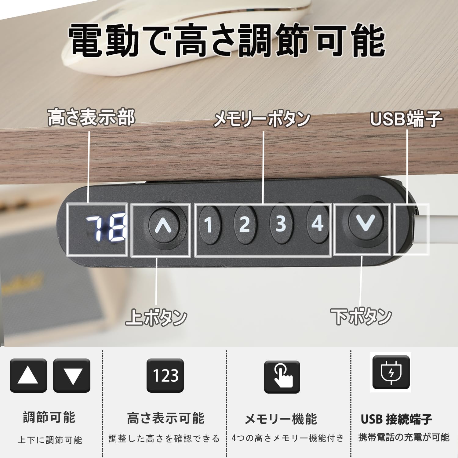 Amazon.co.jp: Radlove 昇降デスク パソコンデスク 昇降式 サイド
