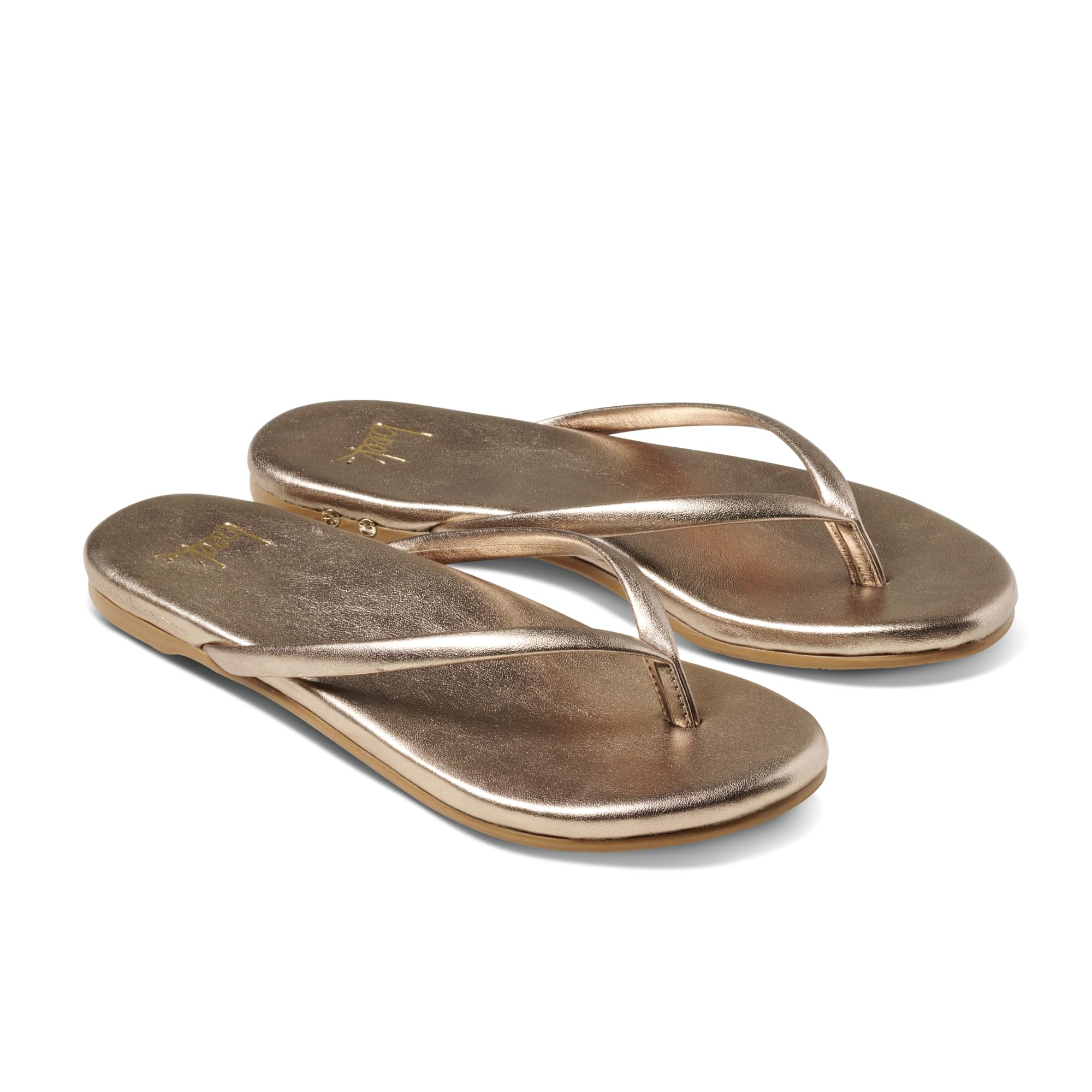 BEEK Sunbeam Leather Flip Flop Sandal for Women, Slip-On Design, Features Molded Arch & Leather-Wrapped Memory Foam Sole