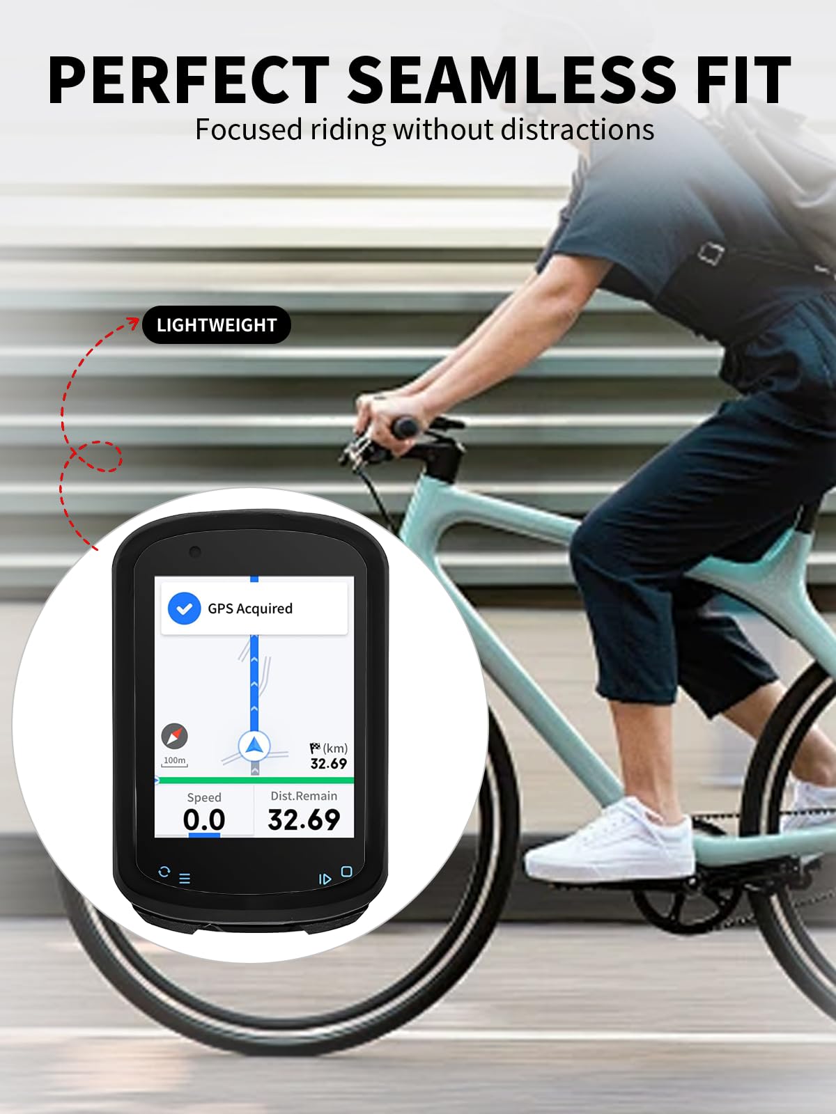 Pokrowiec na komputer rowerowy Geoid CC600 GPS, silikonowe etui ochronne z miękkim ochraniaczem ekranu - odporne na wstrząsy, przyjazne dla skóry i wodoodporne dla zwiększonej trwałości, czarny