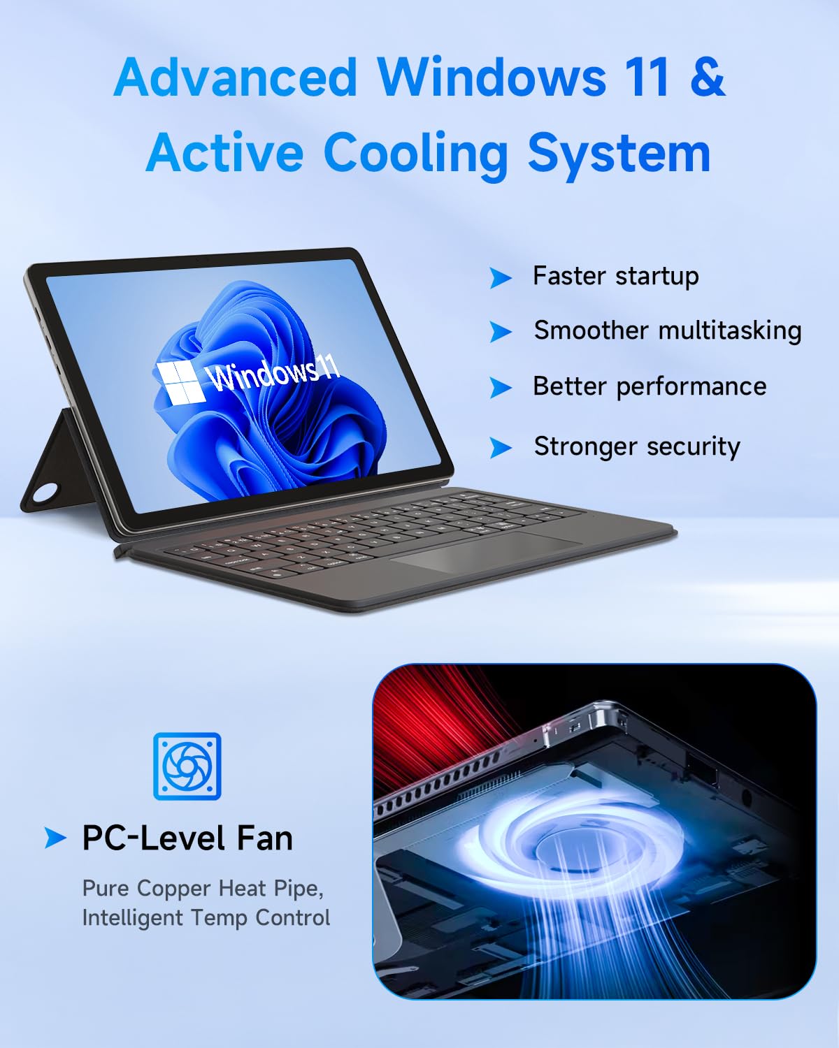 BNCF NewBook 11 Laptop Tablet 2-en-1, Twin Lake N150 12GB RAM LPDDR5 512GB SSD, Win 11 Pro PC Pantalla Táctil FHD 11", Soporte Micro HDMI con Teclado Magnético Pogo Pin y Soporte