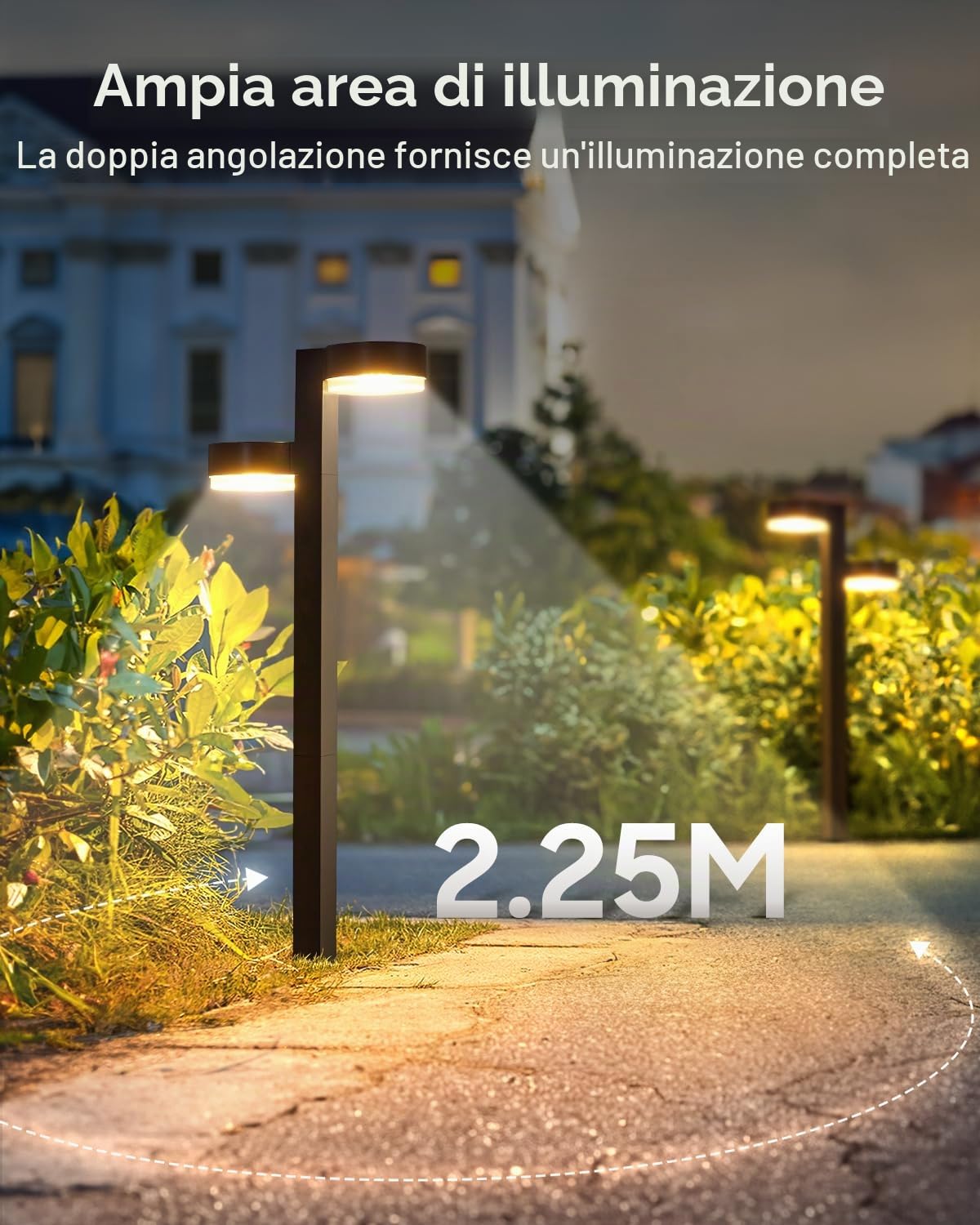 GEARLITE Outdoor Solar Lights 4 Pack, 2 in 1 Super Bright Outdoor Garden Solar Lights con 24 LED 1200mAh impermeabile luci solari da giardino, Auto On/Off Decorazione giardino per sentiero balcone
