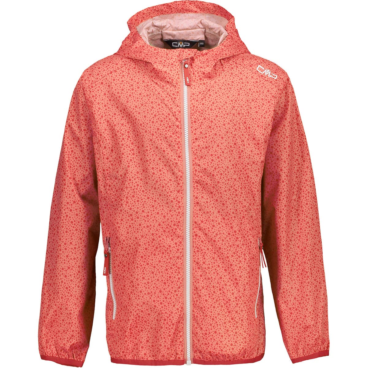 CMP - Kid G Jacket Rain Fix Hood, Coral, 110