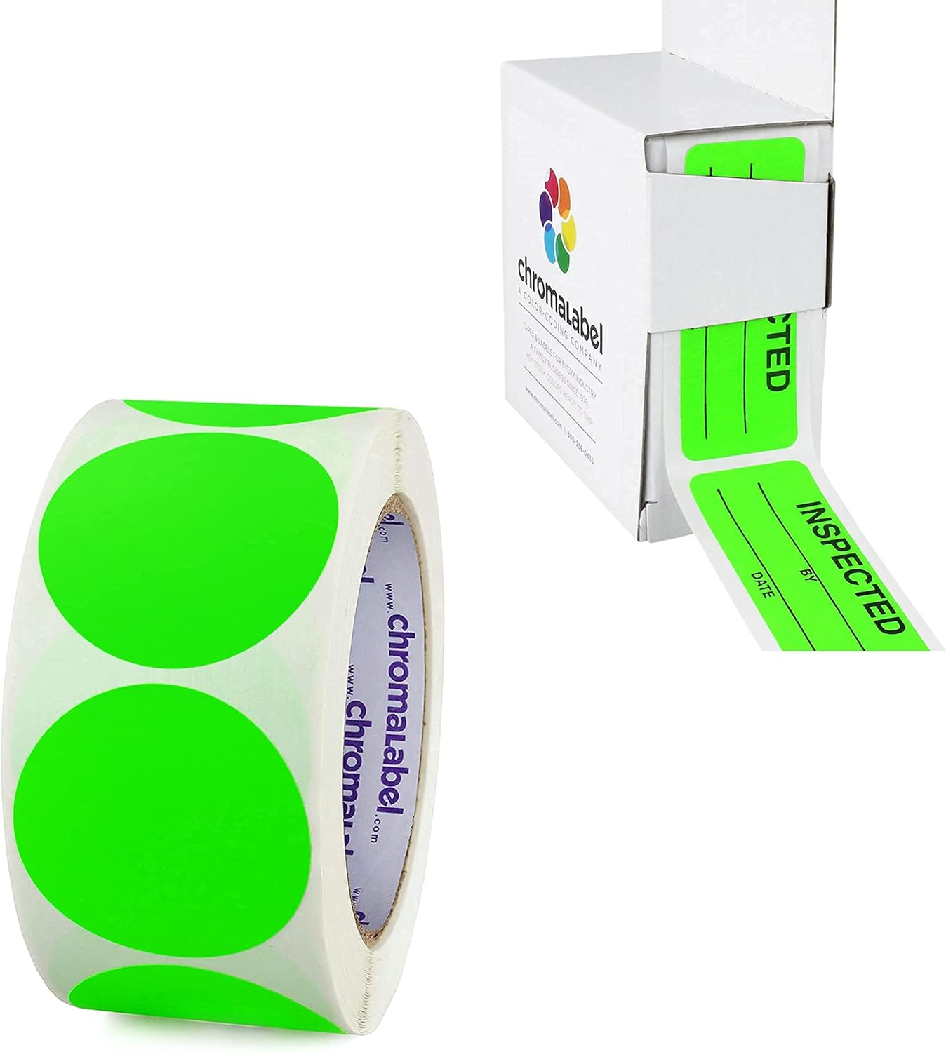 ChromaLabel Fluorescent Green 2" Dots & Inventory Bundle