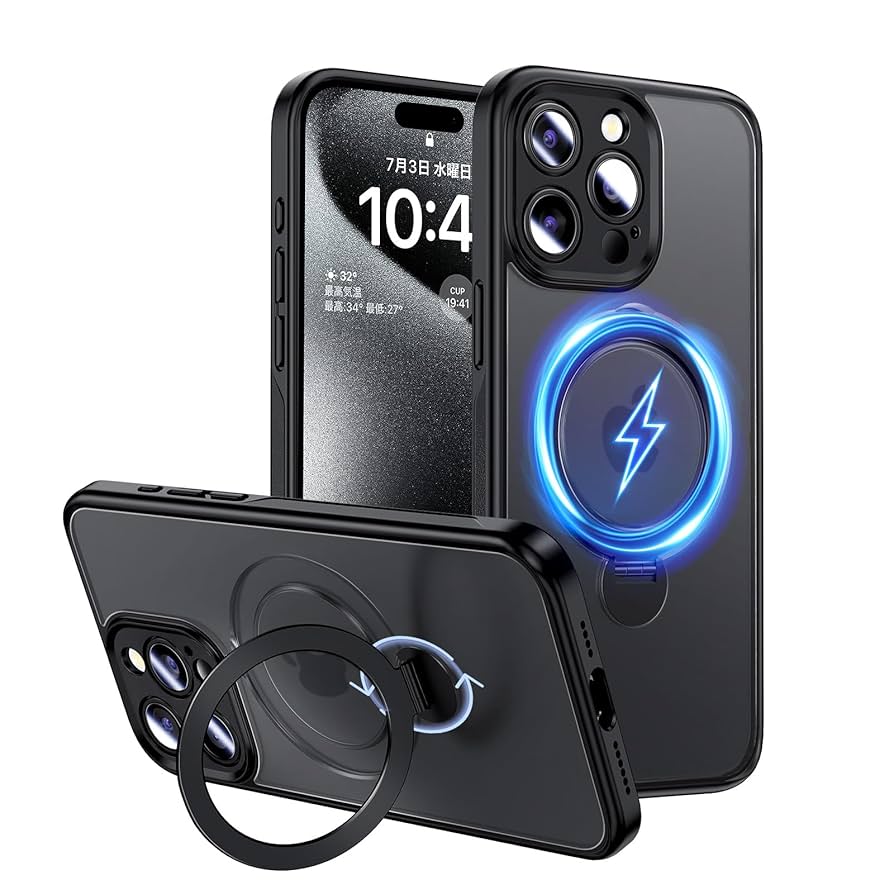 iPhone15pro本体　マジックジョン未使用1枚付き Amazon.co.jp: Magic John iPhone 15 Pro Max 用 ケース 耐衝撃