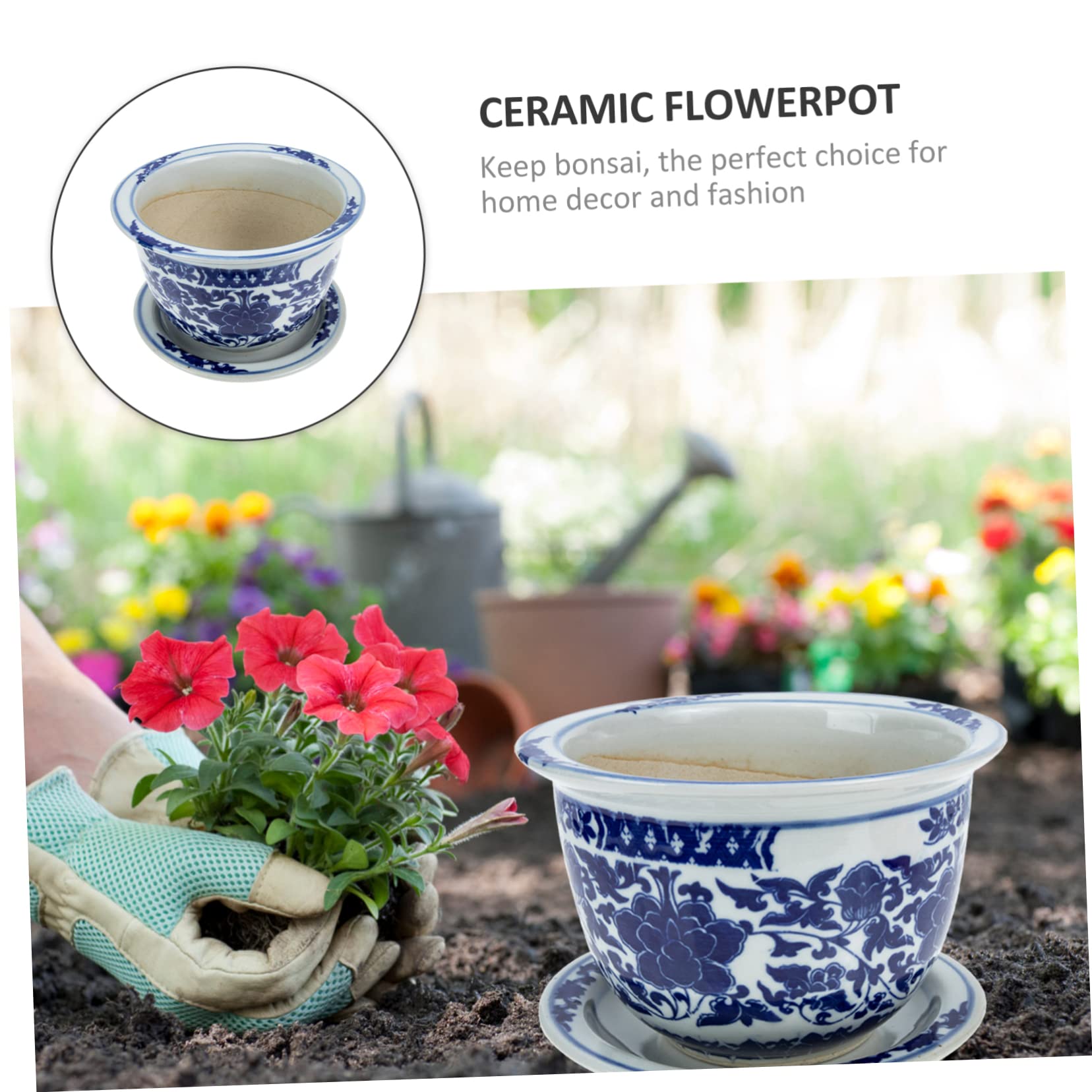 POPETPOP 3 Zestawy Doniczka Doniczka Ceramiczna Doniczka Bonsai Doniczka Gospodarstwa Domowego Doniczka Na Rośliny Doniczki Sadzarki Do Roślin Domowych Duży Rozmiar Sadzarka Ceramiczna