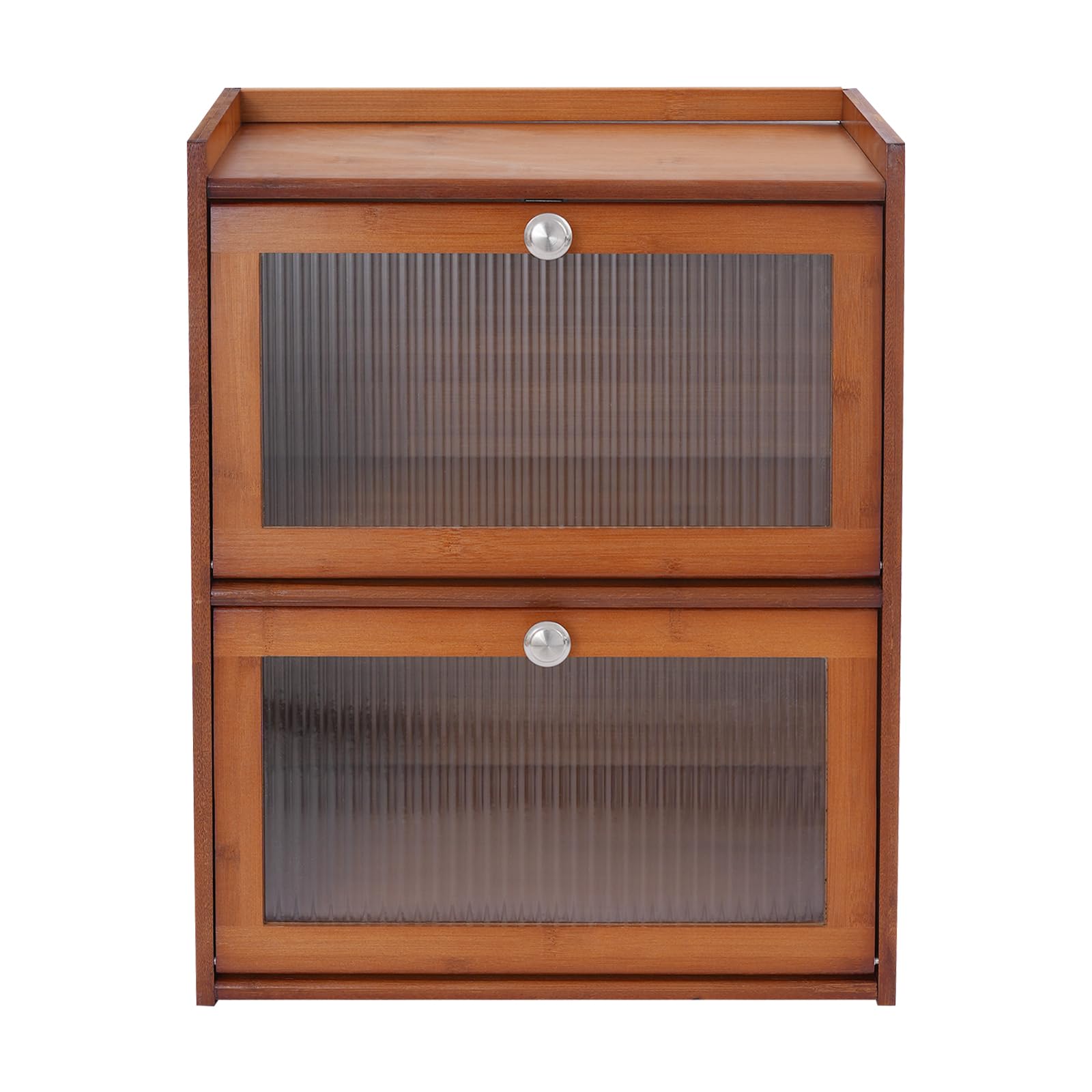 Piccola credenza in bambù da cucina per piano di lavoro, credenza per buffet, cucina, mobile da cucina con porta in acrilico, contenitore per spezie, utensili da cucina, tazze, oggetti di