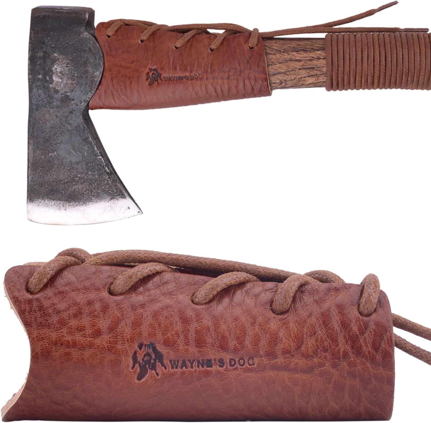 Leather Axe Collar Guard, Axe Handle Wraps Covers for Gardening Picks or Camping