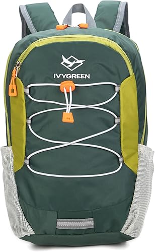 IVYGREEN Mochila de senderismo para niños pequeños para niños o niñas, mochila pequeña para acampar o viajar (verde, S)