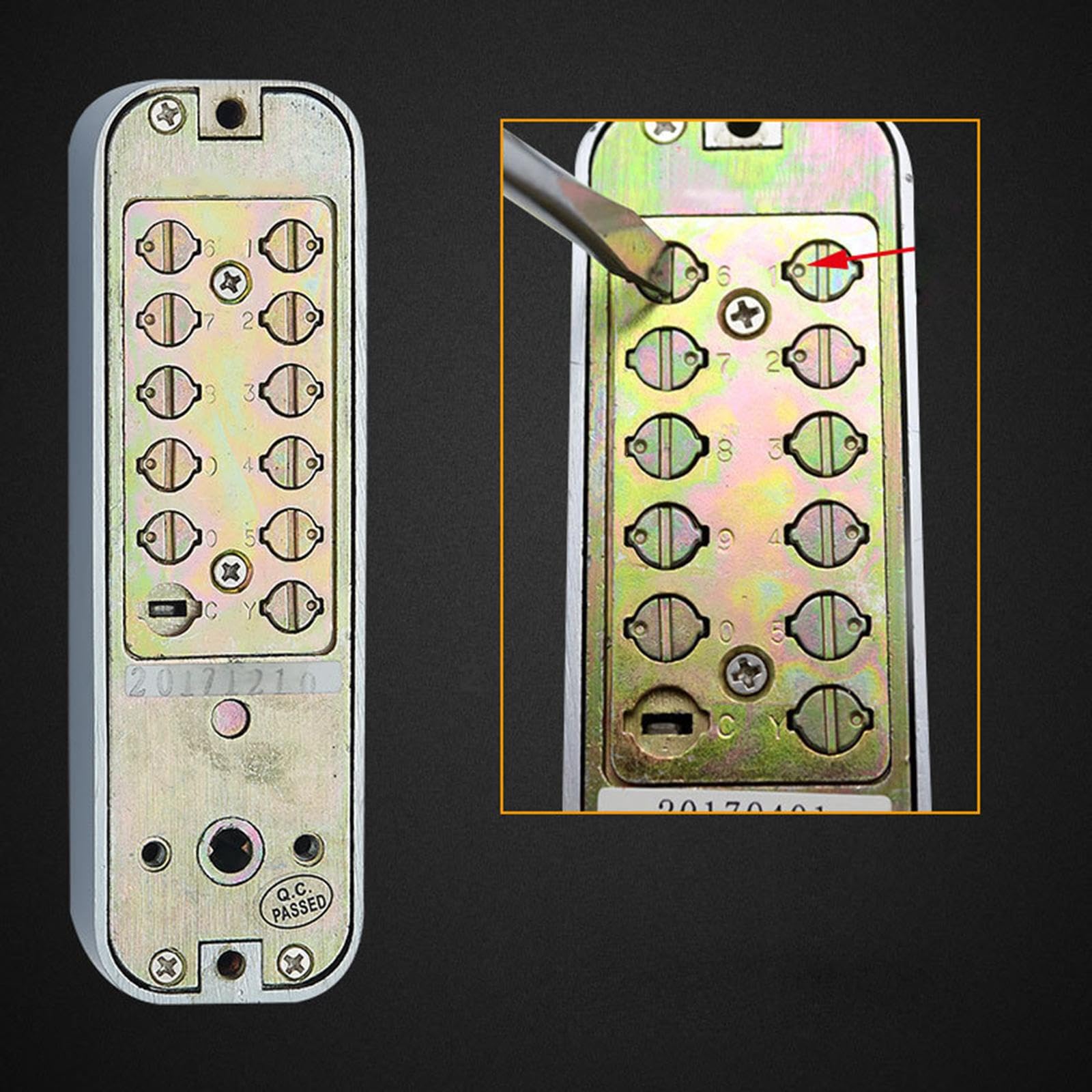 Mechanisches Türschloss mit Code Digitales Metall Schloss Knopf Wasserabweisende Zahlenkombination Push Button Schließvorrichtung aus
