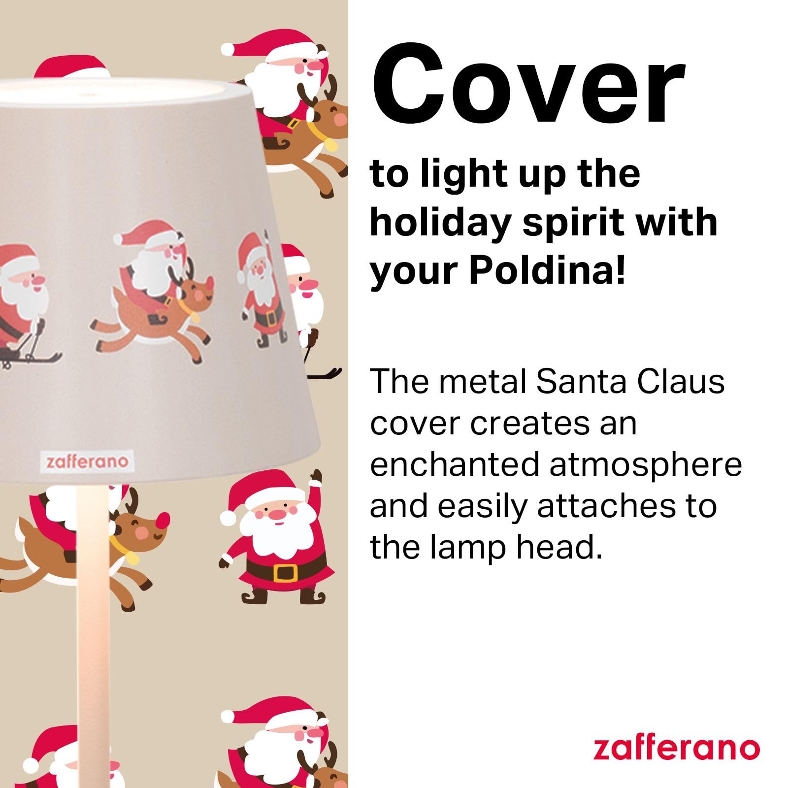 Zafferano, Poldina Cover Christmas Special Edition, Metal Lampshade for Table Lamp Compatible with Poldina Lamps - Image 3