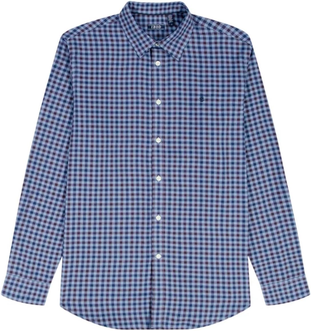 IZOD Men's Modern Fit Luxe Touch Twill Long Sleeve Button Down Shirt (US, Alpha, X-Large, Regular, Regular, Blue) - Image 3