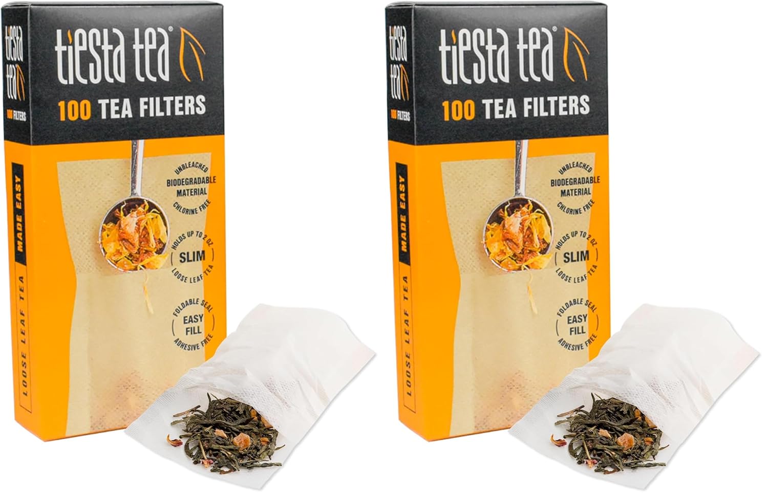 Tiesta Tea - Loose Leaf Tea Filters | Disposable Tea Infuser, 100% Natural Unbleached Paper, Steeps Hot Tea, Iced Tea & Coffee, Easy Fill Single Serve Filter for One Cup - 100 Count Empty Tea Bags