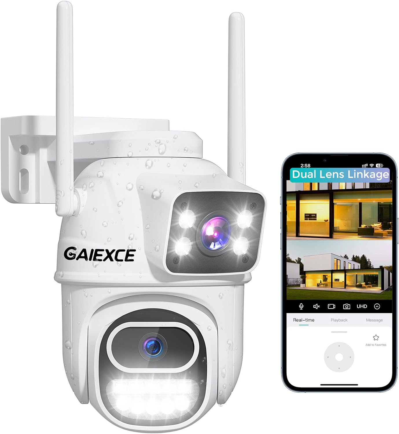 WiFi Security Camera Outdoor Wireless, 6MP Dual Lens Plug-in 360 Security Camera, Human Auto Tracking, AI Motion Detection, Color Night Vision, No Monthly Fees, Works with Alexa, 2.4G WiFi WiFi Security Camera Outdoor Wireless, 6MP Dual Lens Plug-in 360 Security Camera, Human Auto Tracking, AI Motion Detection, Color Night Vision, No Monthly Fees, Works with Alexa, 2.4G WiFi