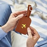 Luggage Tags, 6 Pack Suitcase Tags with Name ID Card, PU Leather Baggage Tags Labels for Baggage Suitcase Privacy Protection, Mixed Colours