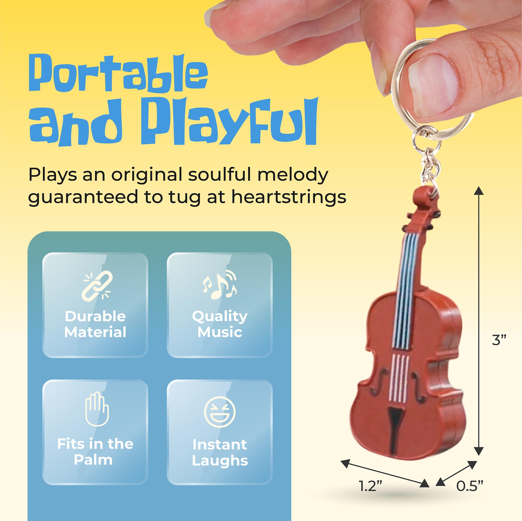 World's Smallest Violin - Mr Krabs Sad Music from SpongeBob - Exclusive License - Pocket Sized Tiny Violin Keychain Symphony of Empathy