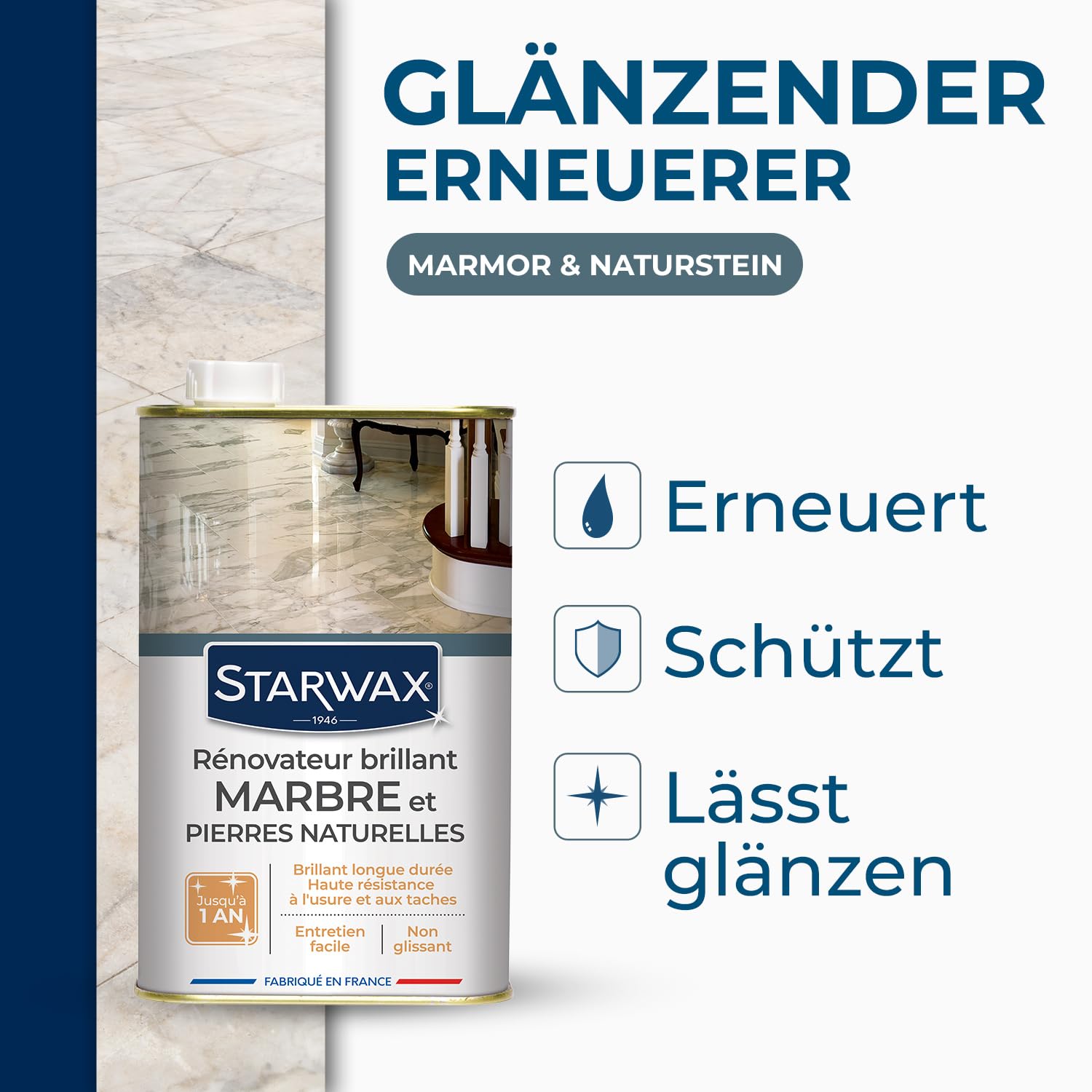 STARWAX Schützender Glanzauffrischer Marmor und Naturstein 1 l