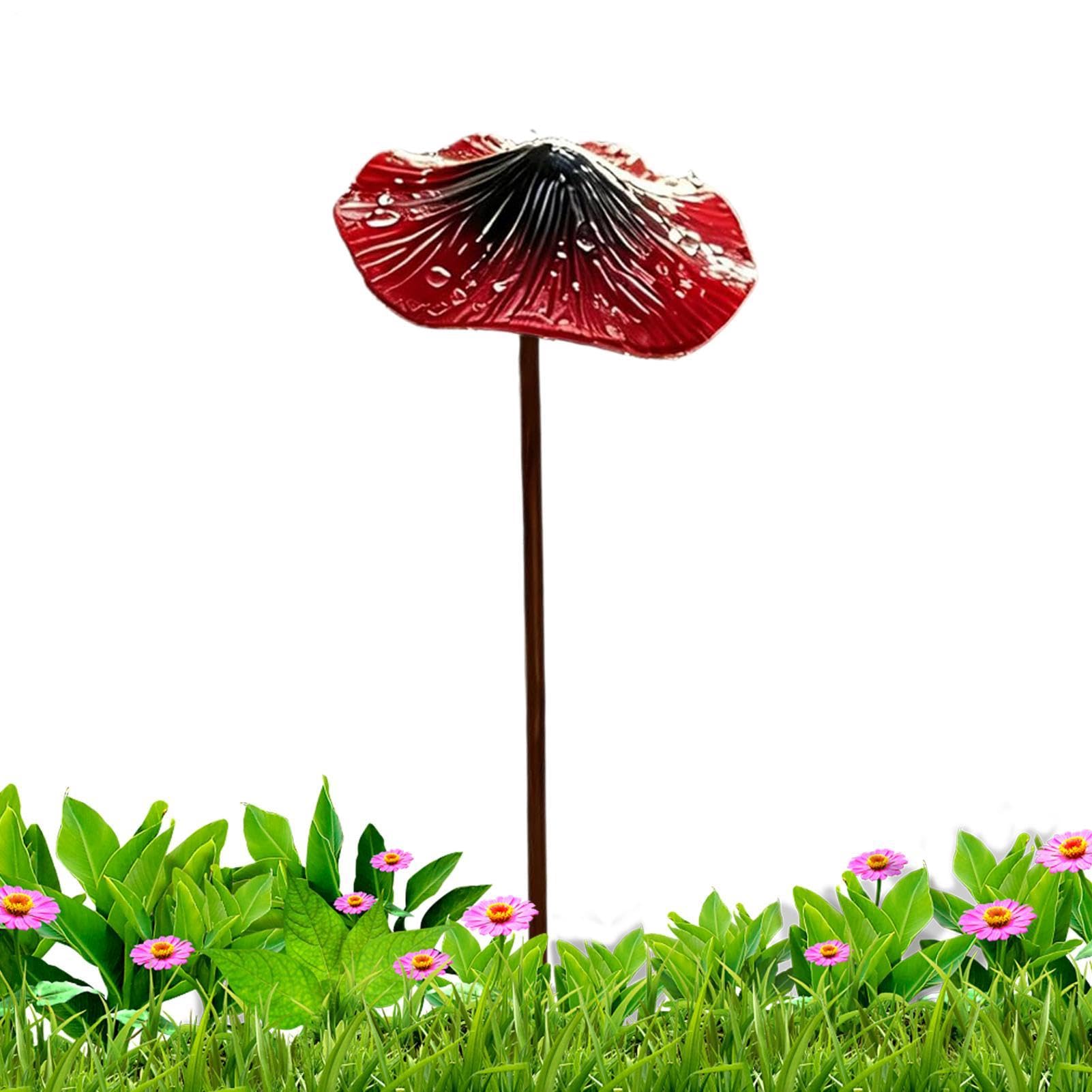 Champignons de jardin en métal pour plantes et décoration extérieure