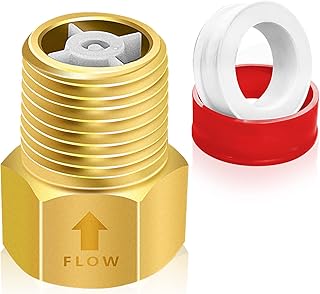 Brass 1/2" Female to 1/2" Male Check Valve Backflow Prevention, 1/2 inch NPT Thread Non Return One Way Check Valve for Water Heater, Tank, Tower, Toilet, Garden Pipe