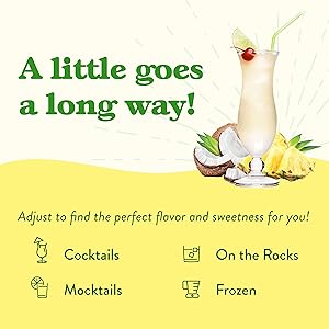 Jordan's Skinny Mixes Syrups, Pina Colada, Cocktail Mix, 32 Ounces (Pack of 2), Flavoring for Cocktails, Mocktails, Frozen Drinks, & Flavored Beverages