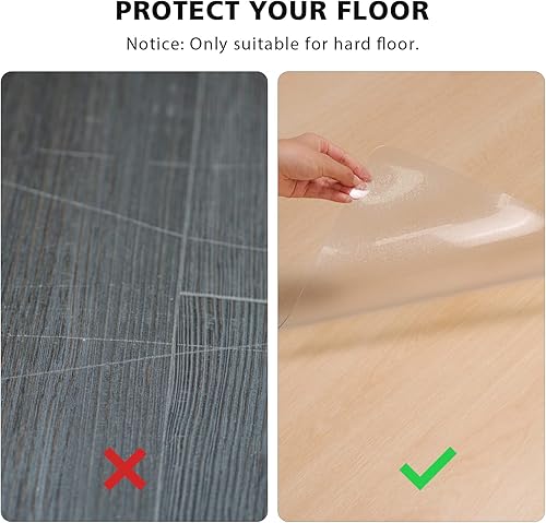 Miniatura 2 de Tapete transparente para silla, 3 x 5 pies para el hogar, protector de suelo duro antideslizante duradero, tapete impermeable de PVC para cocina,