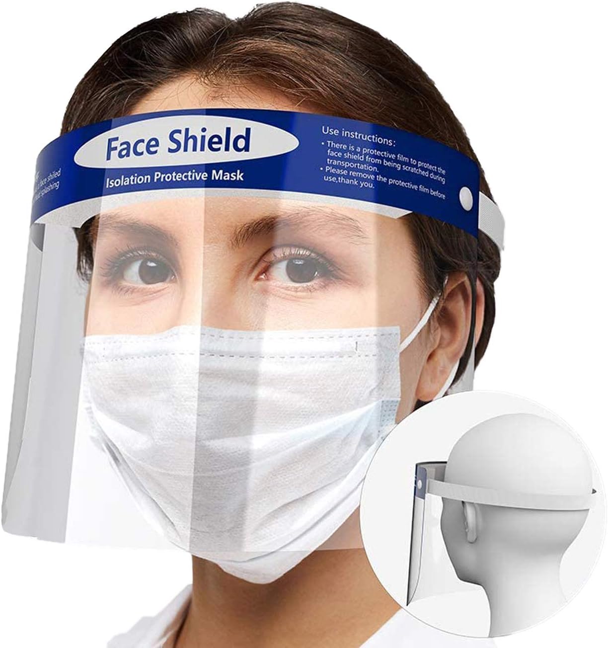 Transparent Safety Face Shield Full Protection Cap Wide Visor | Adjustable | Easy to Clean | Protective Film Must Be Peeled Off