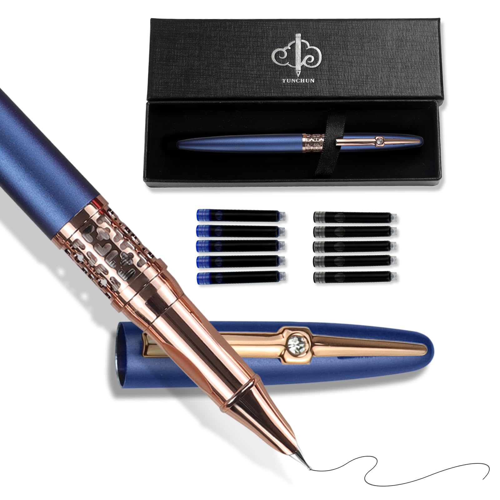 Photo 1 of YUNCHUN Refillable Fountain Pen, Blue Fine Nib