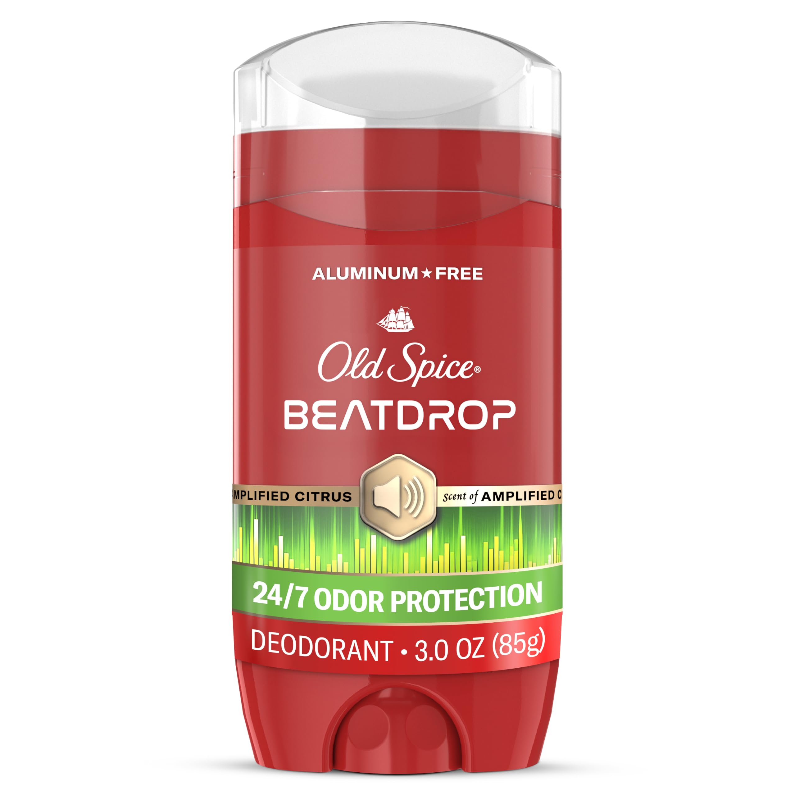 Old Spice Deodorant for Men, Aluminum Free, Beatdrop Scent, 3.0 oz | Bergamot & Amber Notes | 24/7 Odor Protection | Helps Fights Odors | 24/7 Freshness & Long-Lasting Scent | Red Collection