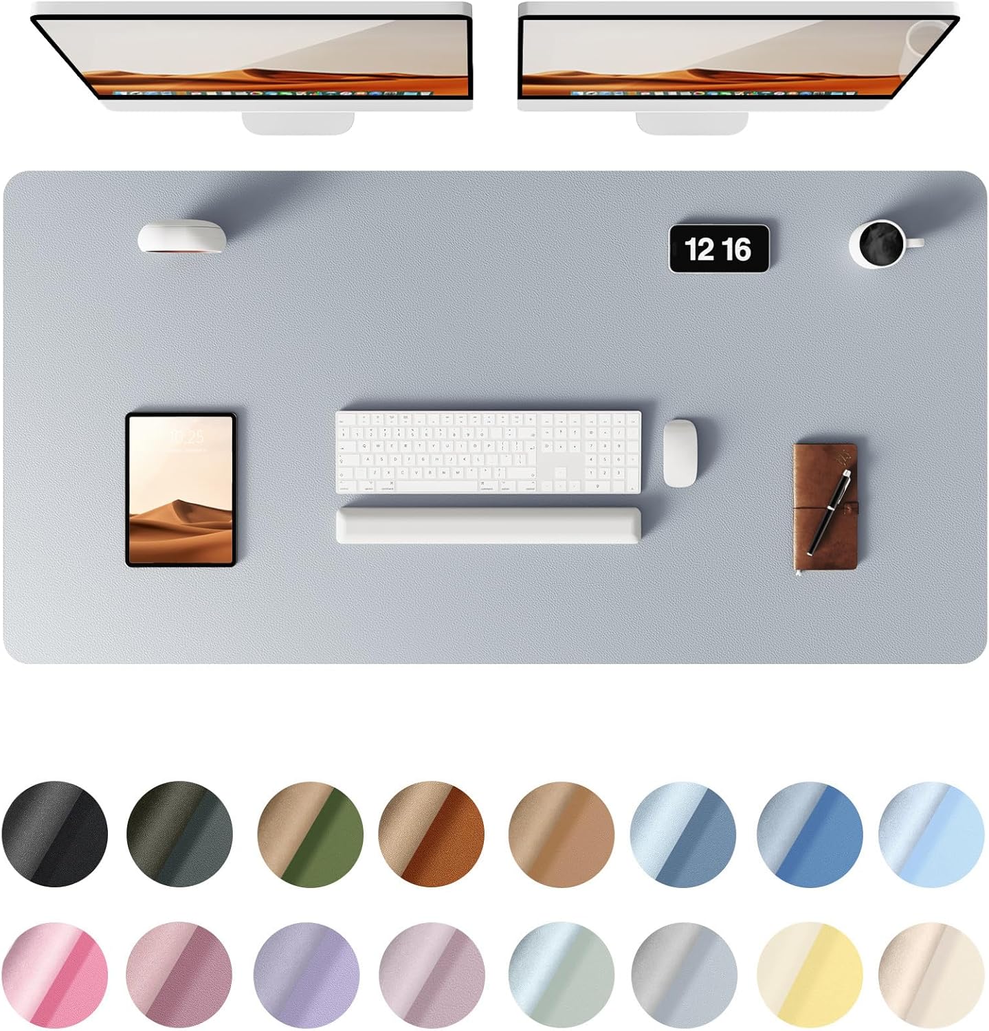 YSAGi Leather Desk Protector, Office Mat, Large Mouse Mat, Non-Slip PU Leather Blotter, Laptop Desk, Waterproof Writing Pad for Office and Home (Light Grey, 47.2" x 23.6") Light Grey 47.2" x 23.6"