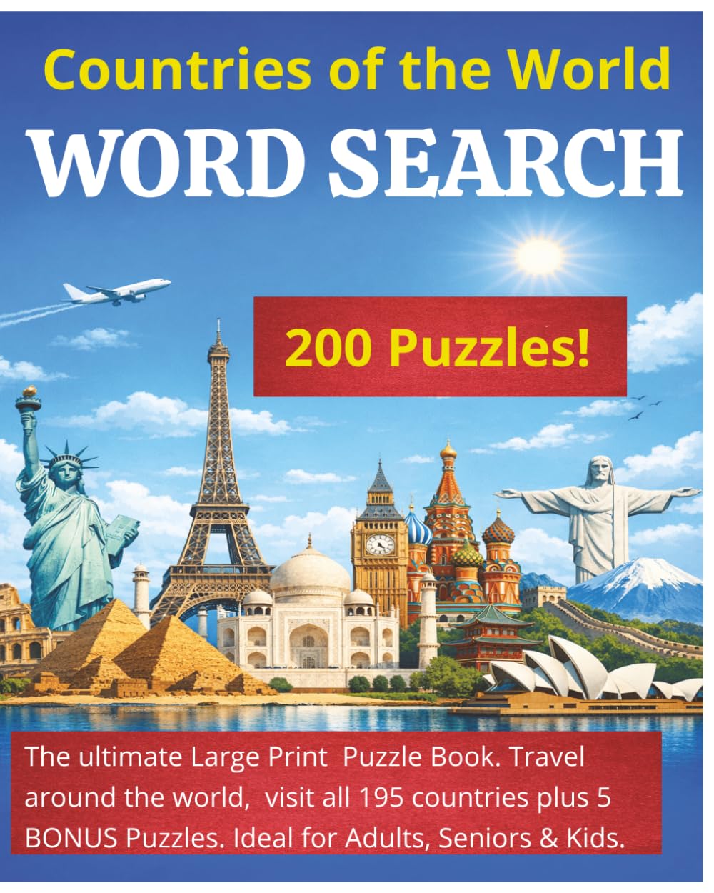 Countries of the World WORD SEARCH: A Large Print Word Search Puzzle Book. Travel Around the World.