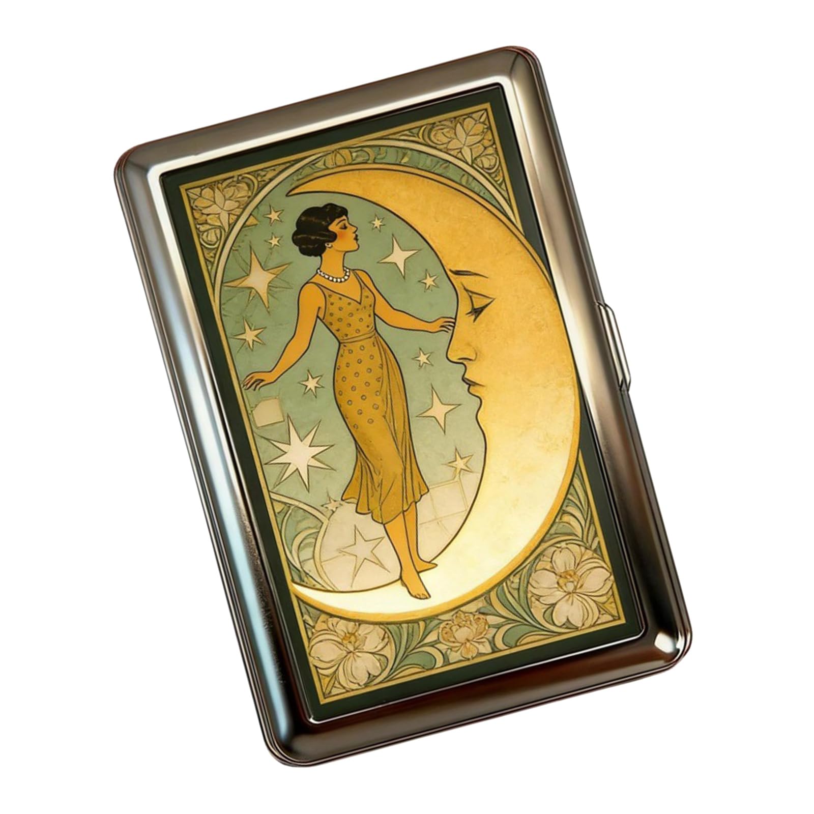 Tizuqe Practical Sturdy Metal Card Case with Traditional Art for Secure Everyday Use Stylish Multifunctional Metal Wallet for Organizing Credit Cards Cash and Small Items