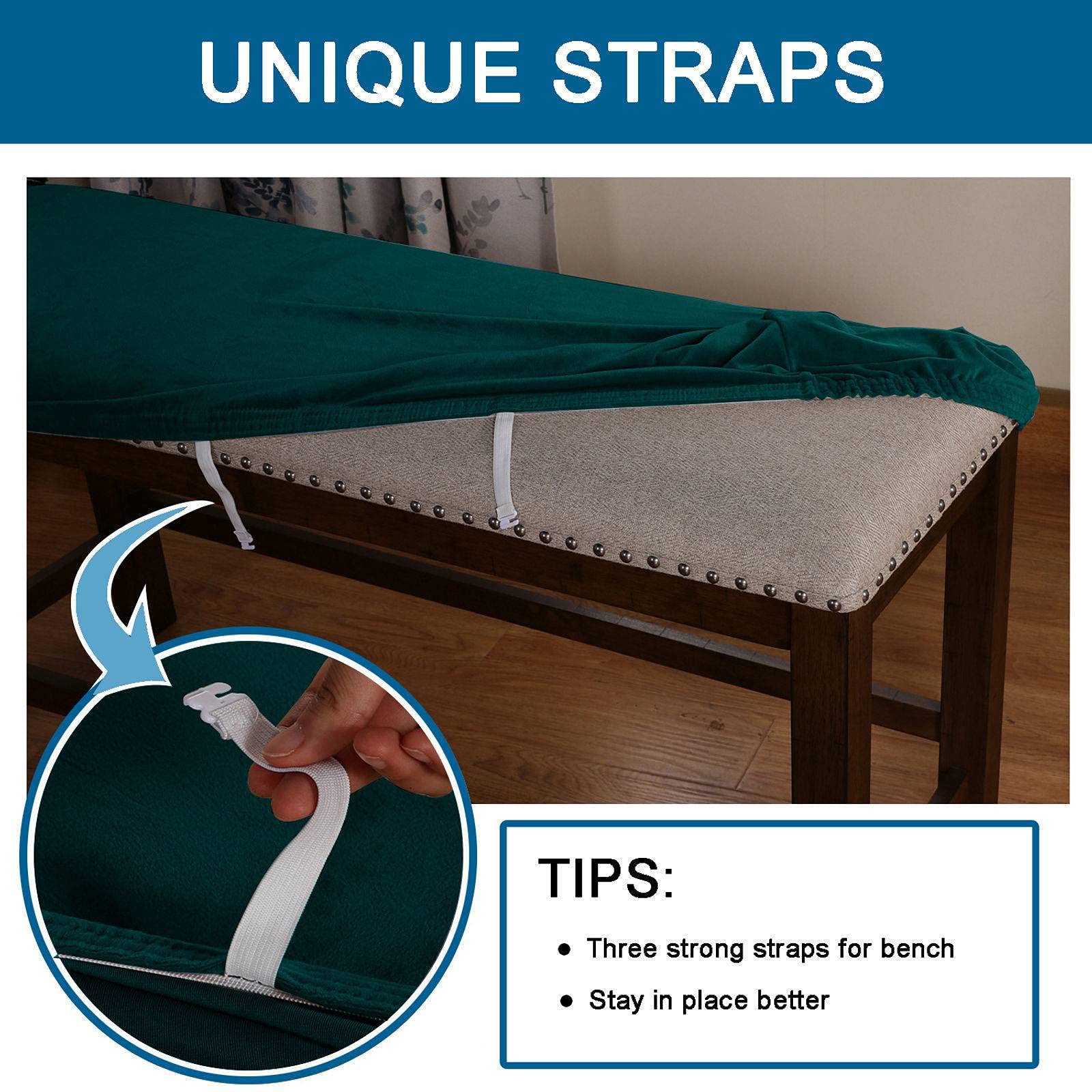 SPORTARC Essbankbezug Samt - Dehnbarer Hockerschutz Türkisblau