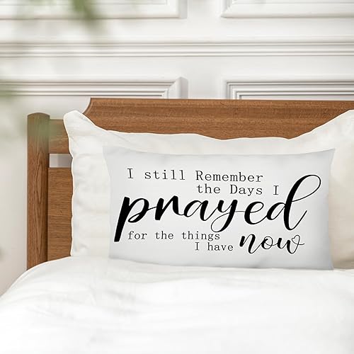 Miniatura 3 de Almohadas decorativas para cama, I Still Remember The Days I Prayed for What I Have Now, regalos cristianos, almohadas para cama, funda de almohada