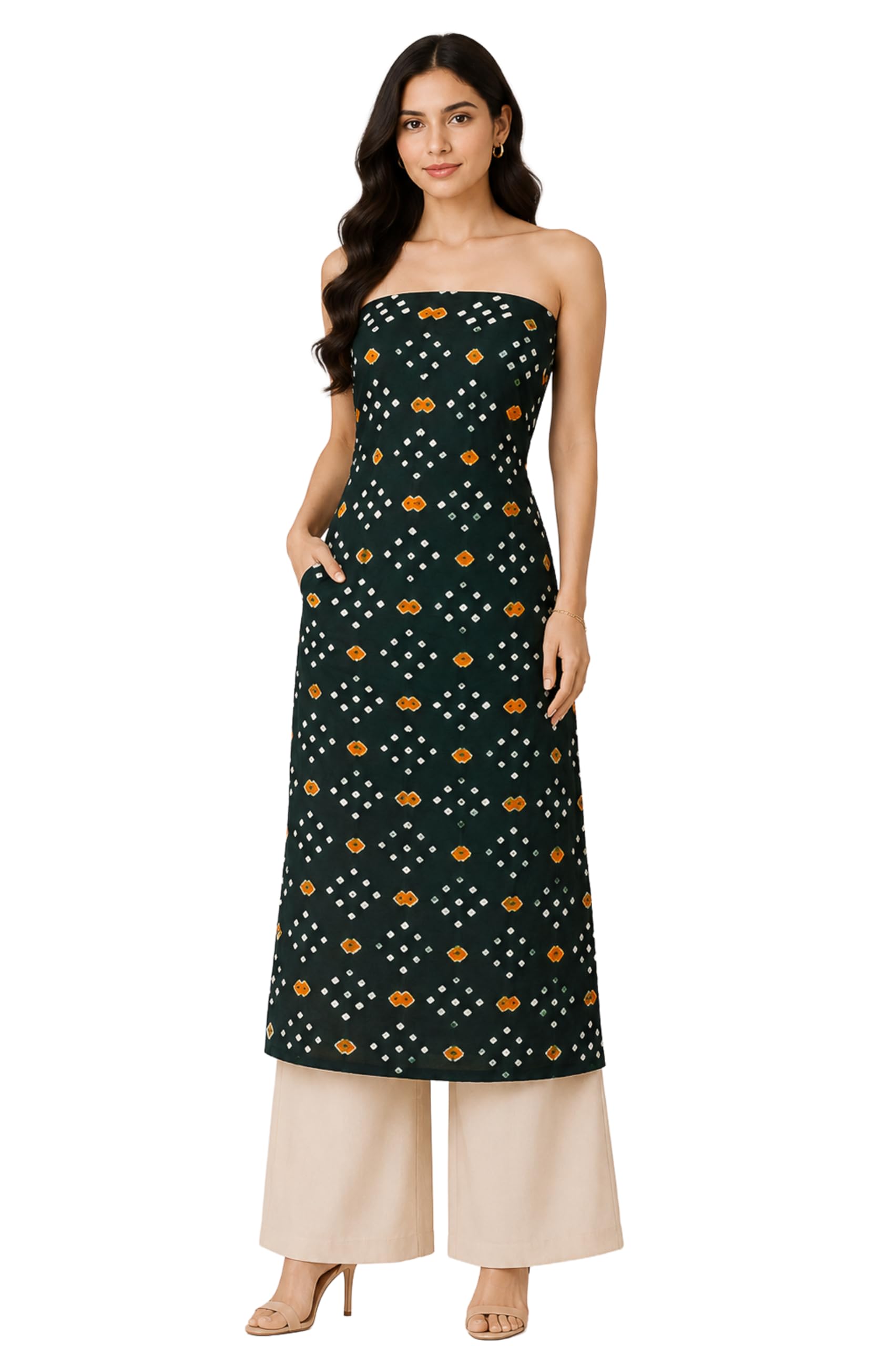 Women's Bandhej [ Tie-Dye] Modal Silk Multi (Bandhej - Tie Dye) Unstitched Kurta Fabric Mtr Length-image-29