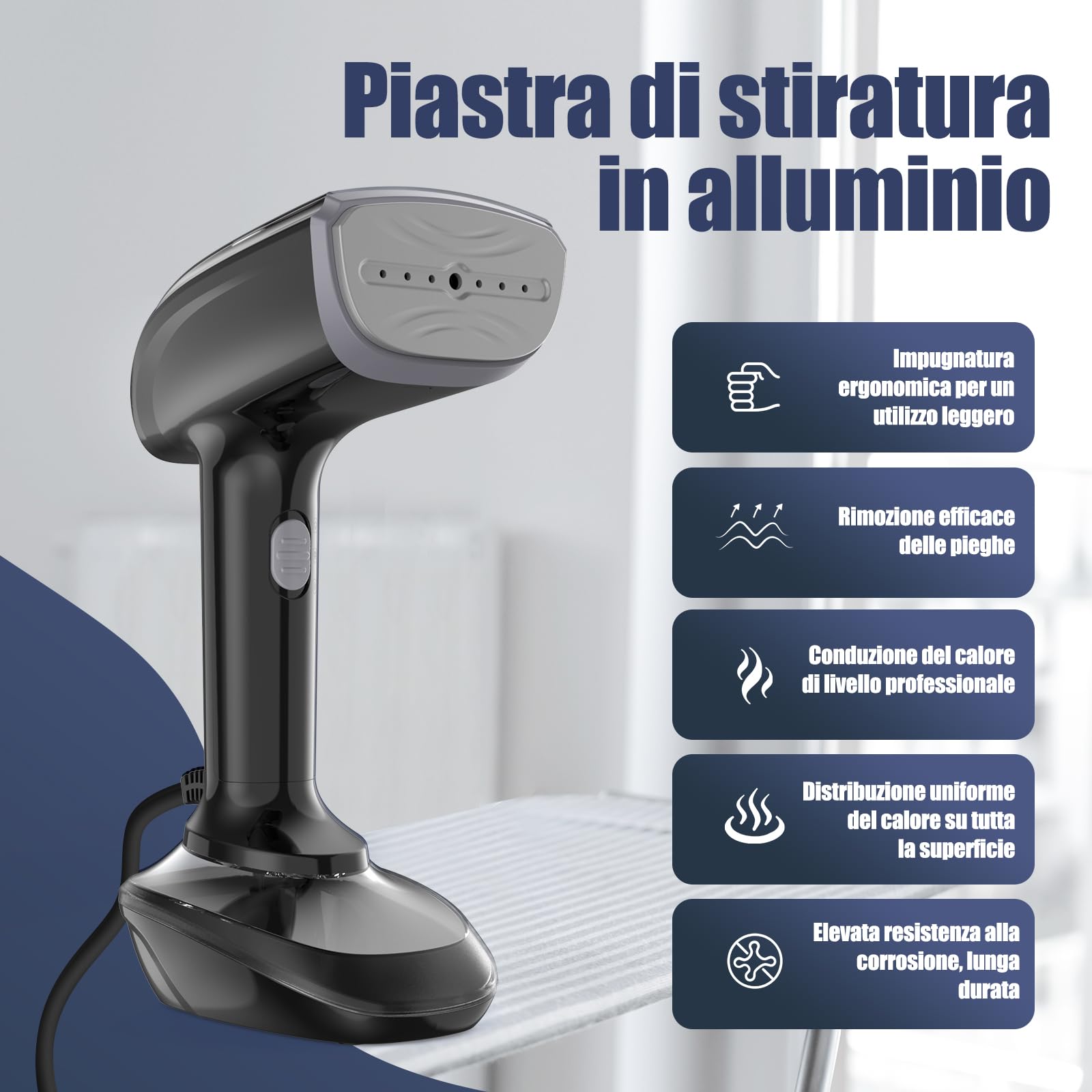NTAYDZSW Ferro da stiro a vapore portatile 1800W, riscaldamento in 20s, serbatoio 300 ml, spegnimento automatico, per casa, viaggio e ufficio