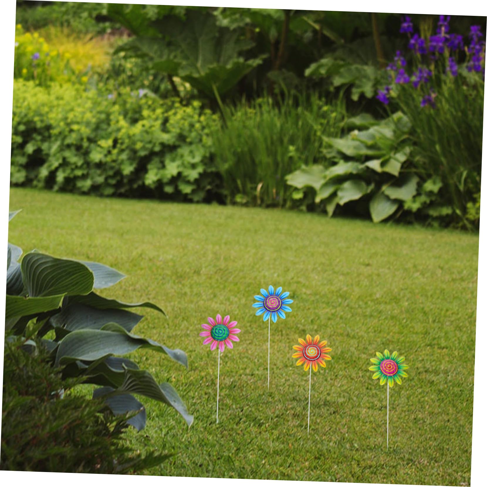 BESTonZON 2 Sätze Garten Sonnenblumen Deko Set Teiliges Für Außenbereich Kreative Gartenstecker Für Patio Und Charmante Gartenornamente Für Hauswarming Und 4 Stücke * 2