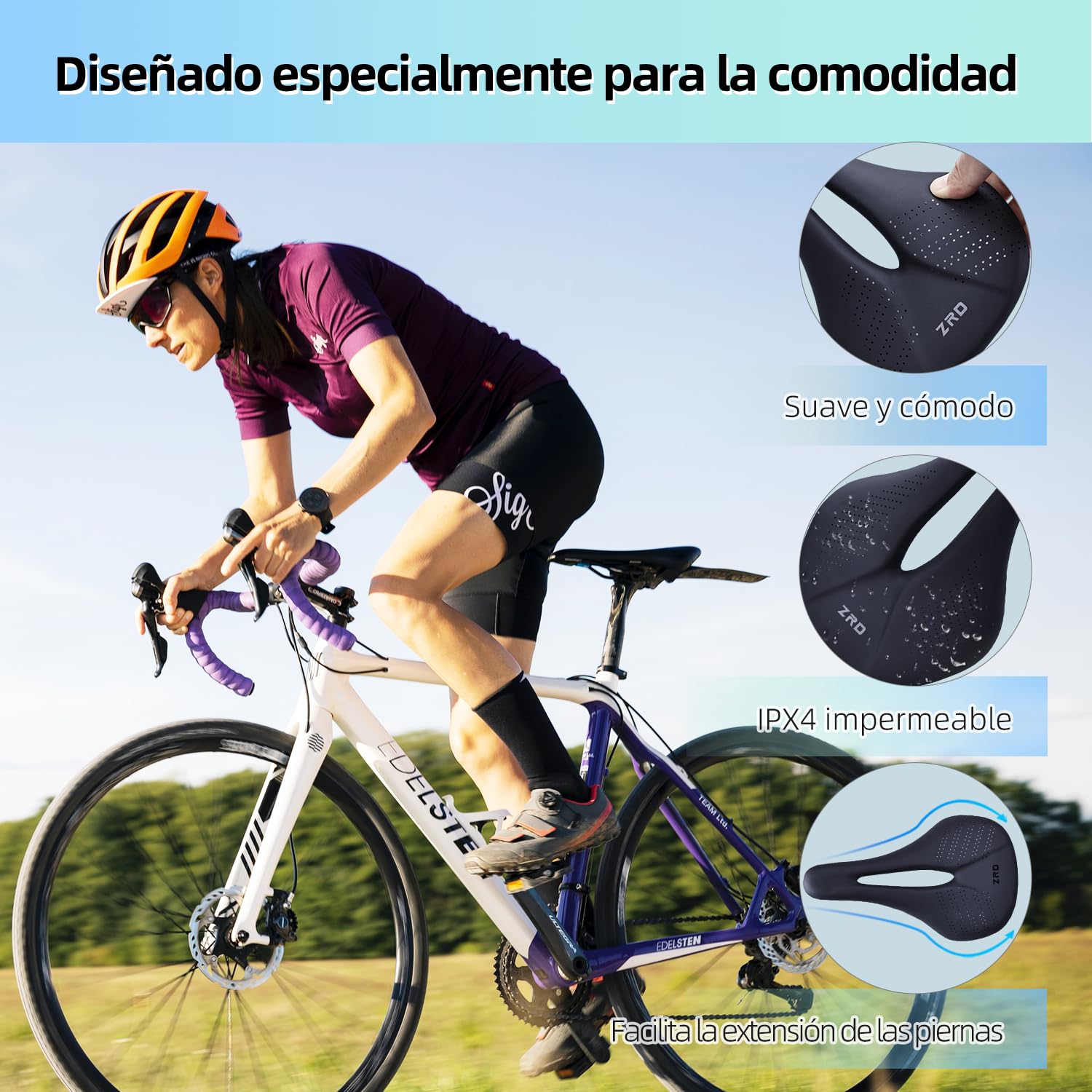 ZRD Full Carbon Bike Seat - Lightweight Race Bicycle Seat for Men/Women - Perfect Replacement for MTB BMX & Gravel Bike,X5-143mm