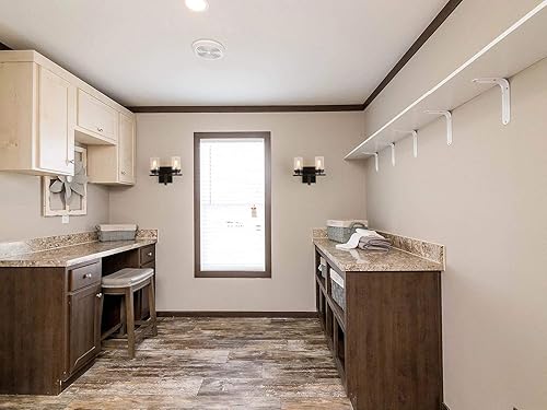 Miniatura 8 de Iluminación de baño de estilo rústico, aplique de pared de metal con pantalla de vidrio sembrado, luz de pared industrial, cabina de troncos,